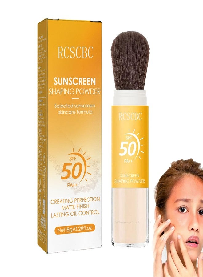 RCSCBC Powder sunscreen for face， SPF 50 Brush Sunscreen Powder for Face & Scalp,Lasting Lightweight Breathable, for All Skin (1PCS) - Image 1
